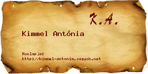 Kimmel Antónia névjegykártya